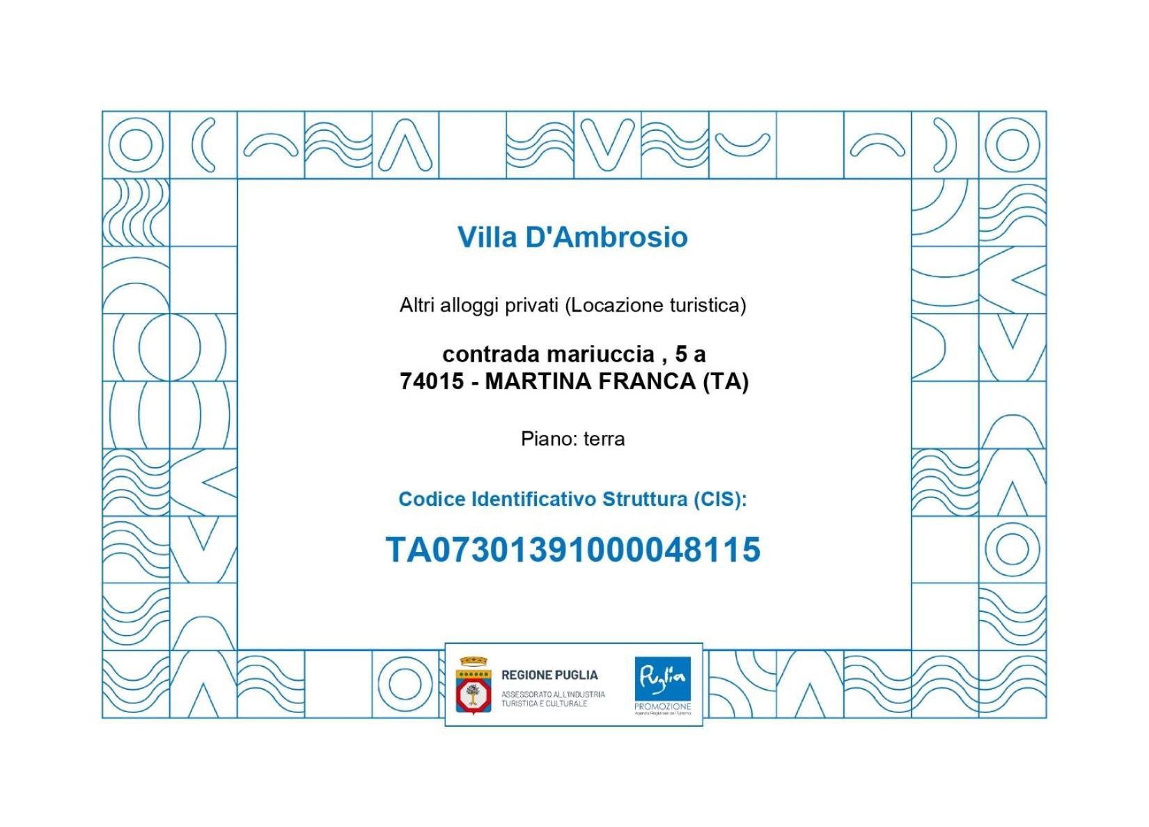 Villa D'Ambrosio Martina Franca Zewnętrze zdjęcie